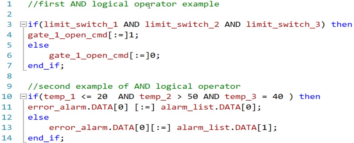 AND Logical Operators In Structured Text